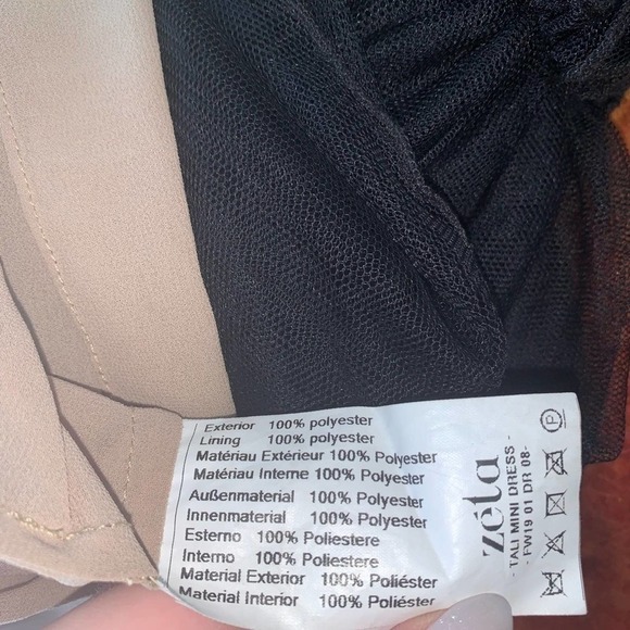 Anthropologie x Zeta Size 2 Tali Black Mesh Mini Dress - Picture 5 of 11